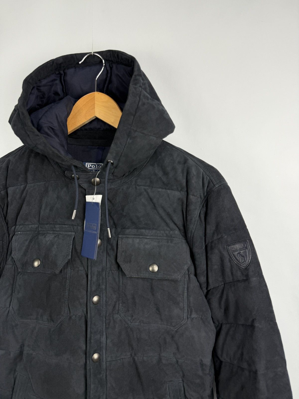 Polo Ralph Lauren 🇺🇸 NEW❗️Ralph Lauren Polo Quilted Suede Hooded Jacket Size US S / EU 44-46 / 1 - 9 Thumbnail