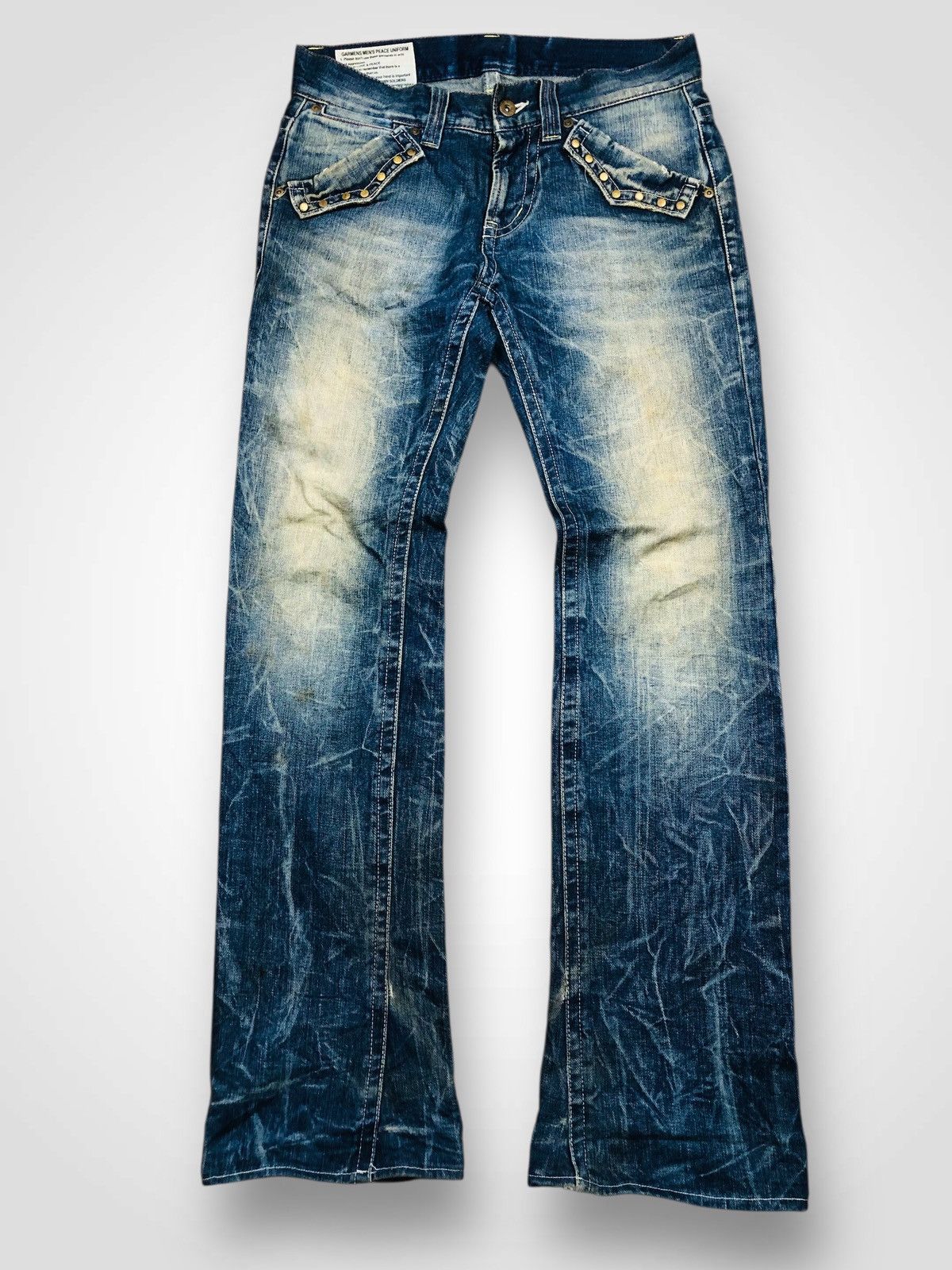 If Six Was Nine Rock Wood Distress Jeans (36) Size US 32 / EU 48 - 1 Thumbnail