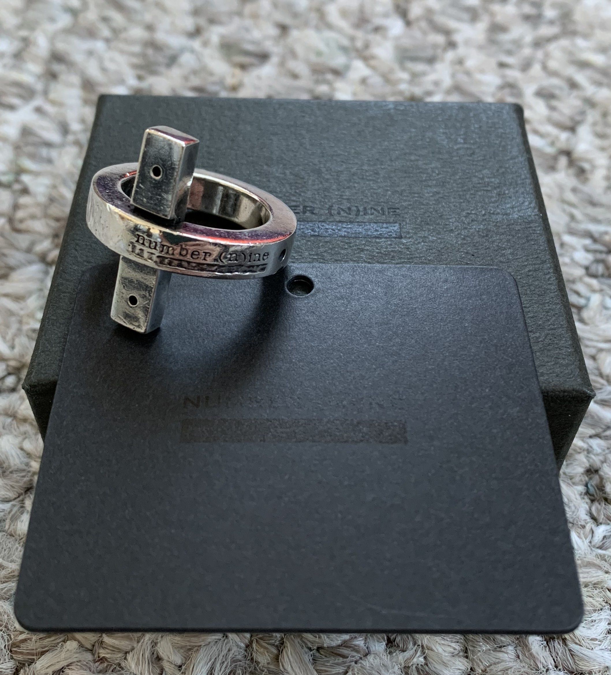 Number (N)ine SS02 Number (N)ine Logo Sterling Silver Cross Ring Size ONE SIZE - 5 Thumbnail