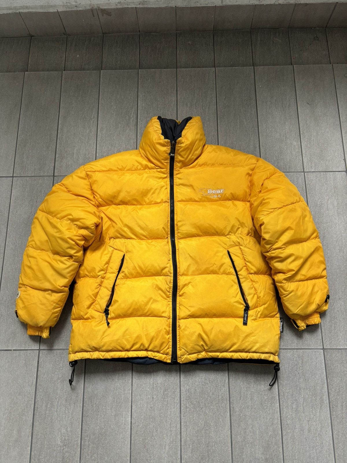 Vintage 90s Bear USA Yellow store Puffer coat sz.S