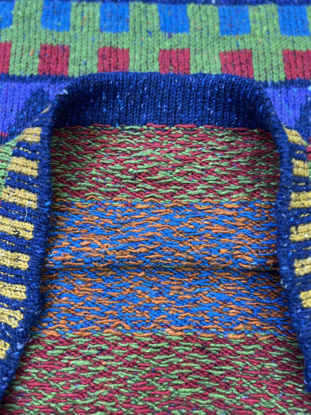 Other Irish Pure NewWool Geometric KnitSweater Handmade Multicolor Size US L / EU 52-54 / 3 - 6 Thumbnail
