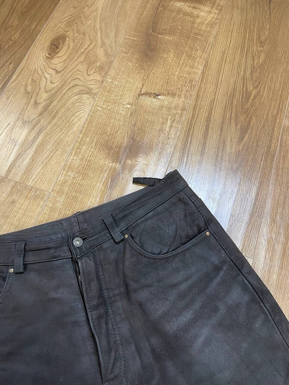 Genuine Leather × Vintage Vintage 90’s Y2K Style Classic Casual Black Leather Pants Size US 36 / EU 52 - 9 Thumbnail