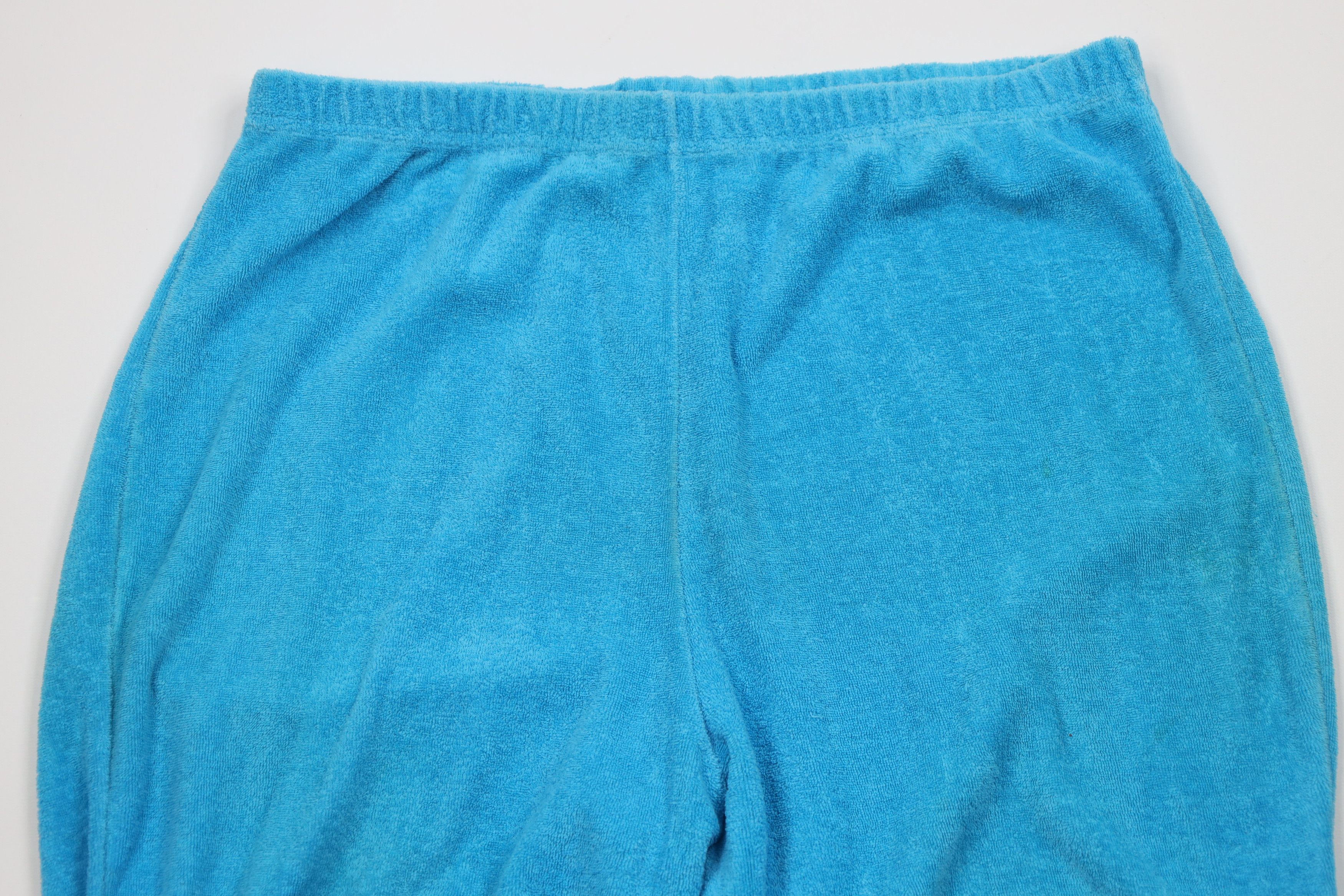 Vintage Vintage 70s Streetwear Terry Cloth Wide Leg Pants Blue USA Size 38" / US 16 / IT 52 - 2 Thumbnail