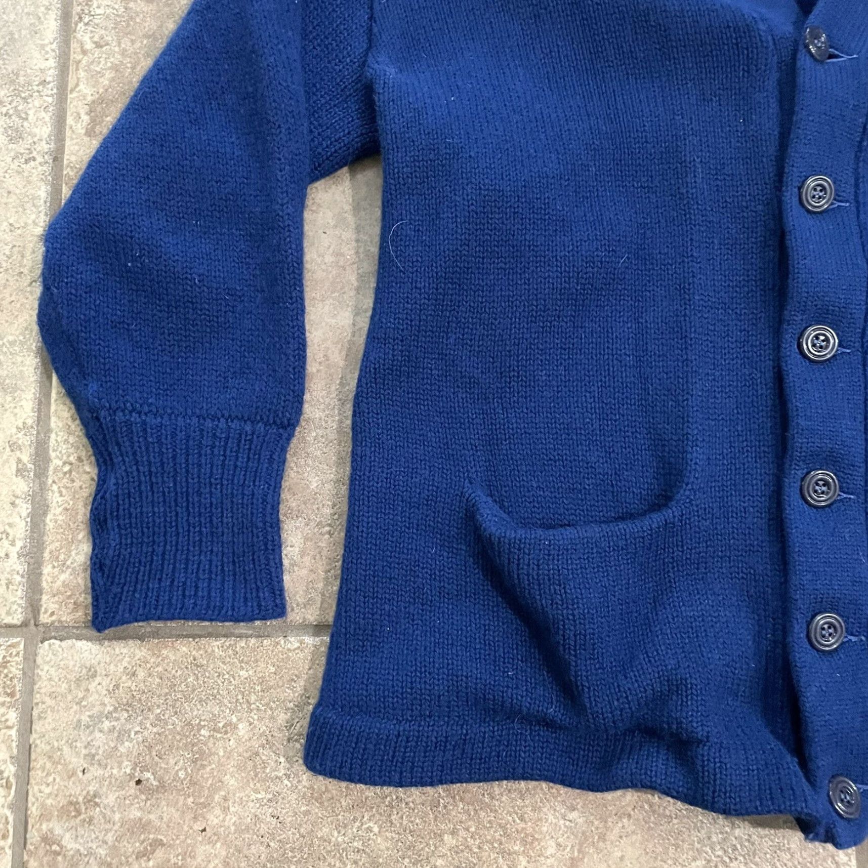 Vintage VTG Proline Athletic blue v-neck Wool Cardigan Varsity Sweater Mens L Size US L / EU 52-54 / 3 - 3 Thumbnail