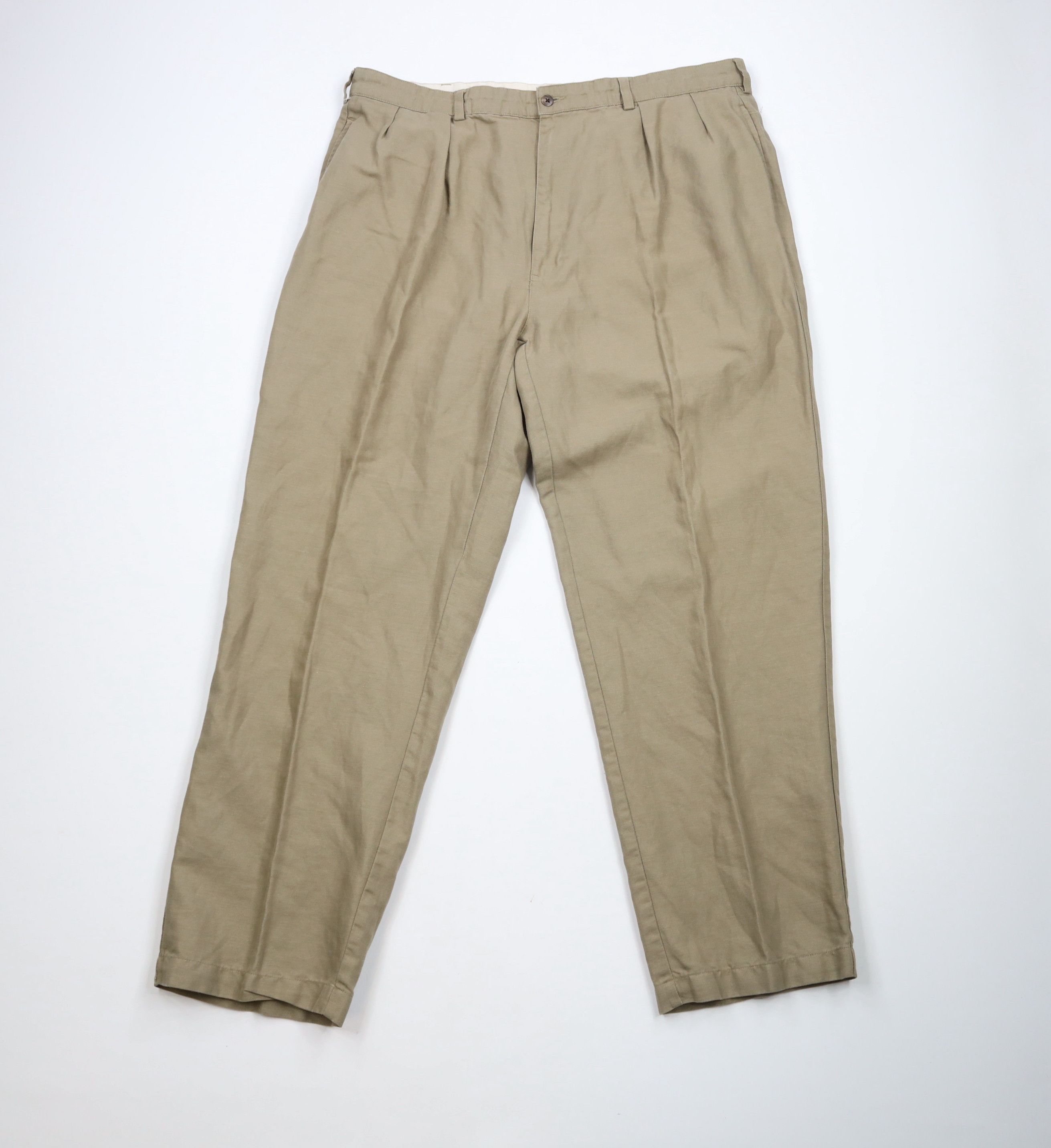 Ralph Lauren × Vintage Vintage 90s Ralph Lauren Blend Wide Leg Chino Pants Beige Size US 40 / EU 56 - 1 Thumbnail