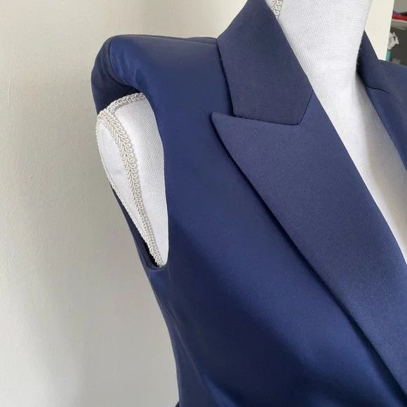 Alexander McQueen o1y0225 Blazer in Navy Blue Size XS / US 0-2 / IT 36-38 - 4 Thumbnail
