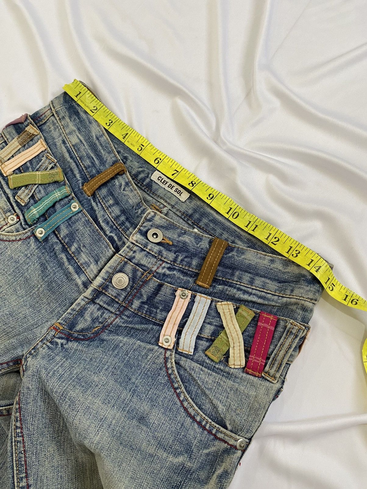 GOSTAR DE FUGA × If Six Was Nine × Japanese Brand double waist flare ifsx style jeans pant clef de sol Size US 28 / EU 44 - 8 Thumbnail