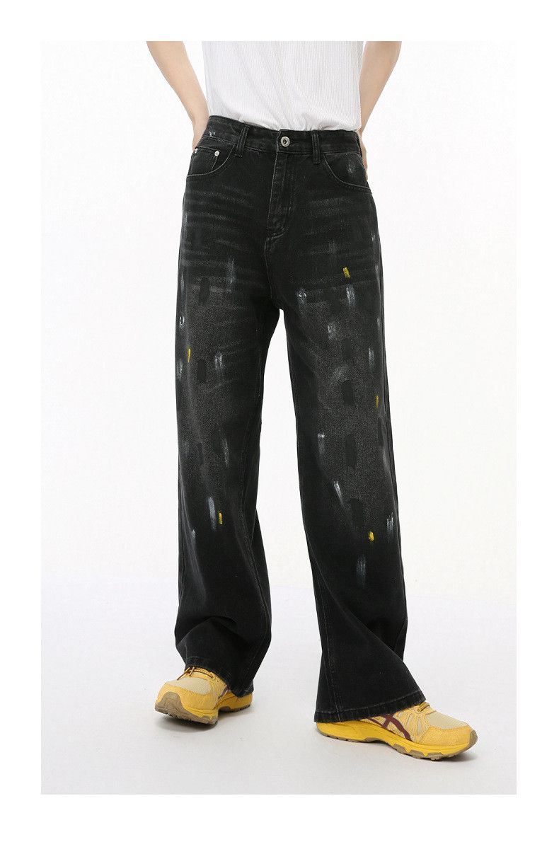 Japanese Brand Men's American-style graffiti distressed washed jeans Size US 32 / EU 48 - 3 Thumbnail