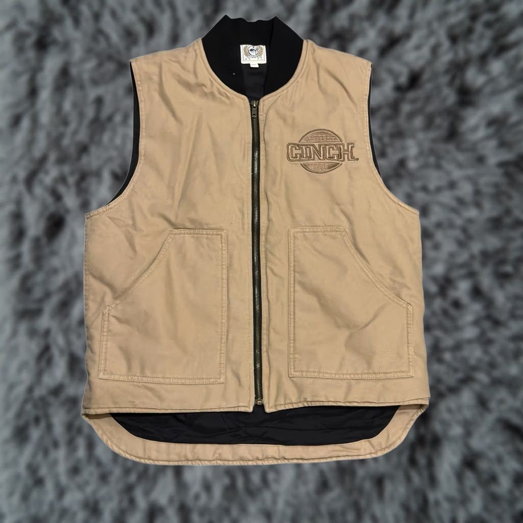 Vintage Cinch Vest M Brown Canvas Pockets Insulated Full Zip Rugged Workwear Casual/Workwear Mens Size US M / EU 48-50 / 2 - 1 Thumbnail