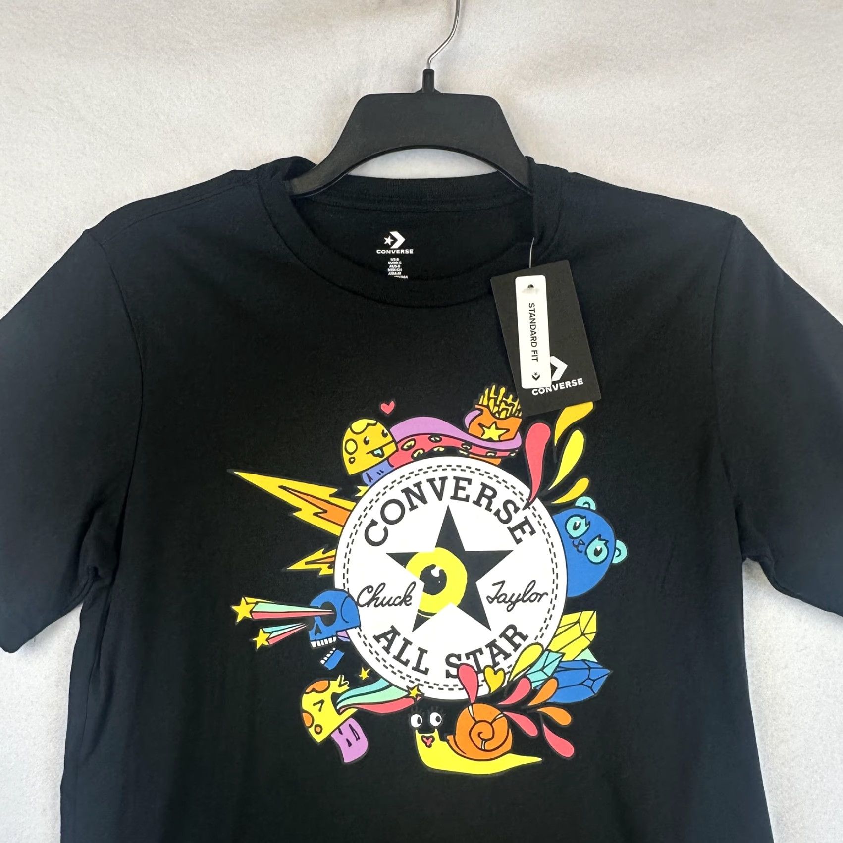 Converse Converse Shirt Mens Small Black Chuck Taylor All Star Graphic Tee Standard Fit Size US S / EU 44-46 / 1 - 4 Thumbnail