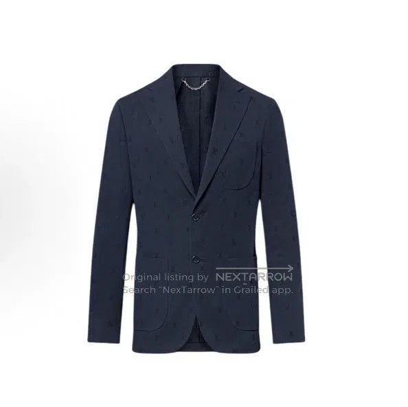 Louis Vuitton Louis Vuitton 24 Tyler Signature Navy Full Print blazer Size 54R - 7 Thumbnail