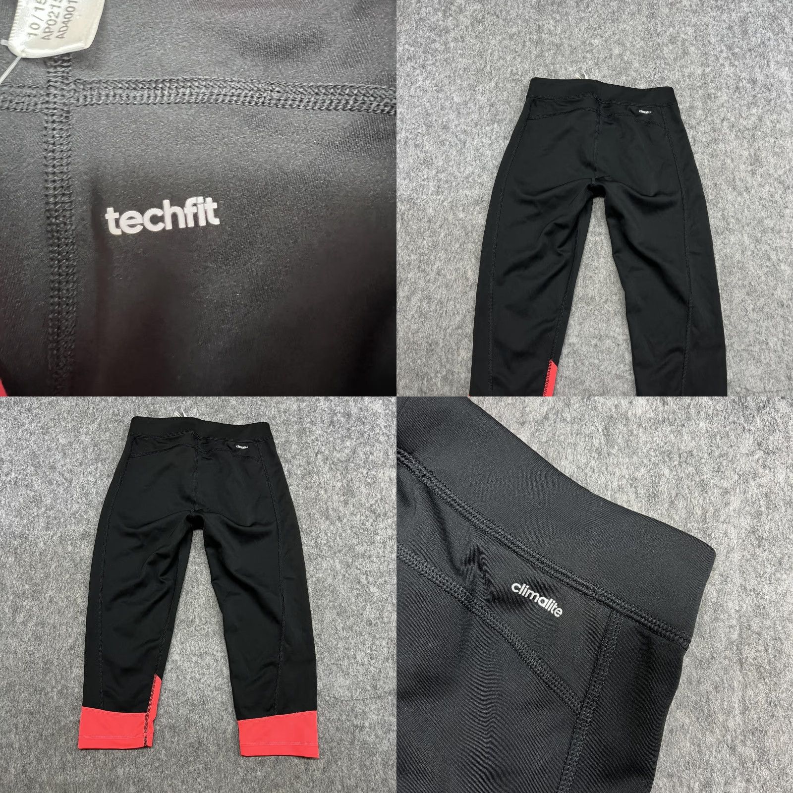 Adidas Adidas Leggings Womens S Black Techfit Capri Climalite UPF 50+ Running Gym Yoga Size 28" / US 6 / IT 42 - 9 Thumbnail