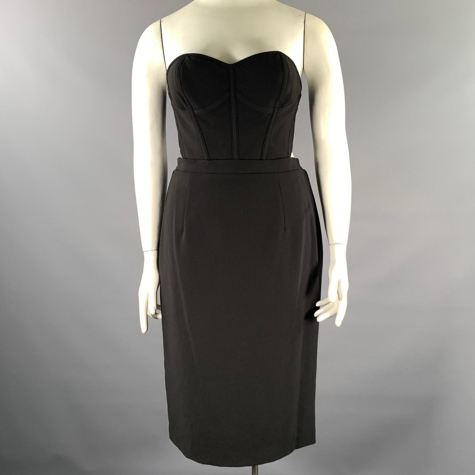 Black Halo BLACK HALO Size L Black 3595114 Strapless Cocktail Dress Size L / US 10 / IT 46 - 1 Thumbnail