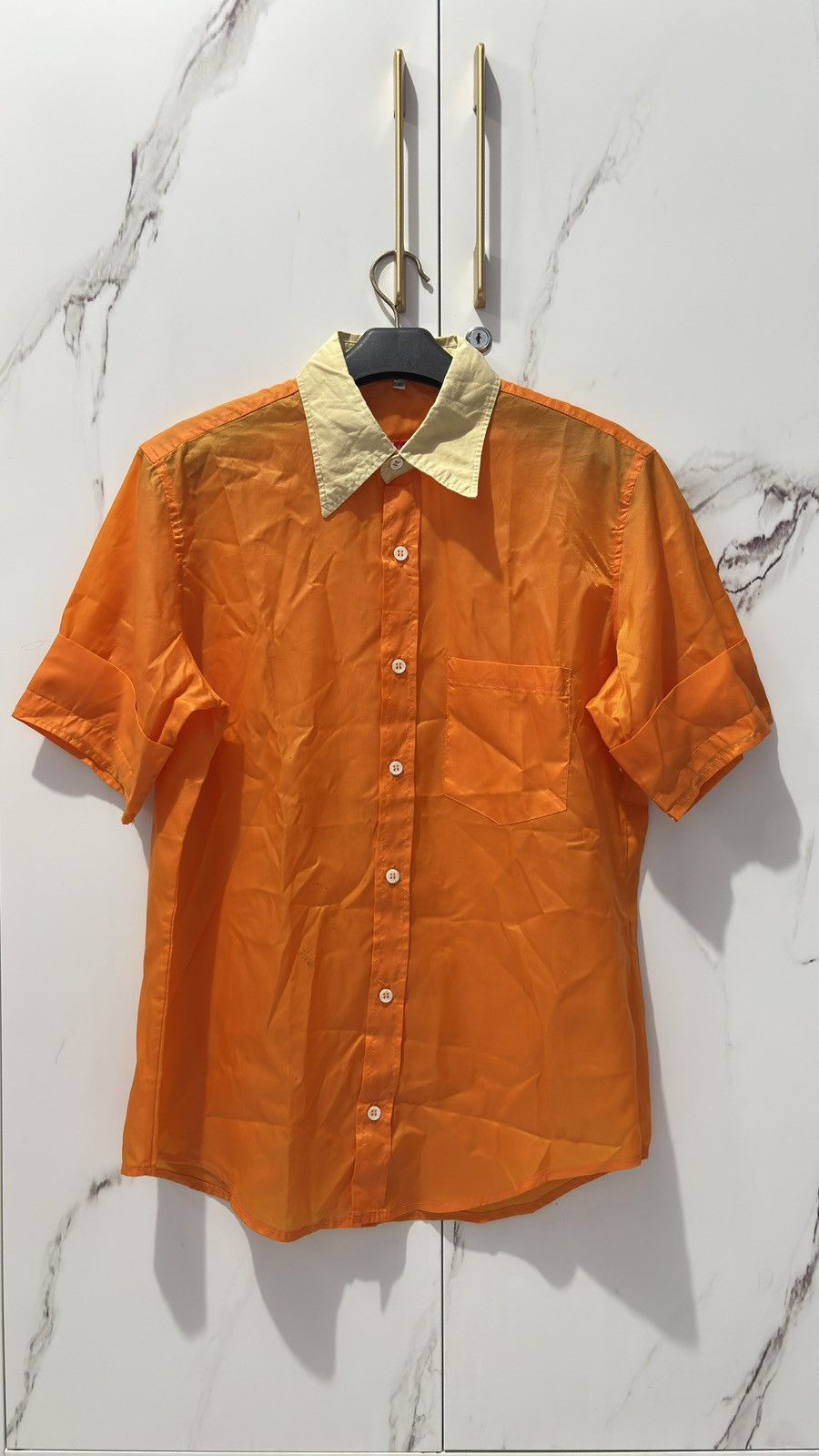 Kostas Murkudis ARCHIVE Kostas Murkudis Two-Tone Minimalist Shirt - Orange Size US M / EU 48-50 / 2 - 1 Thumbnail
