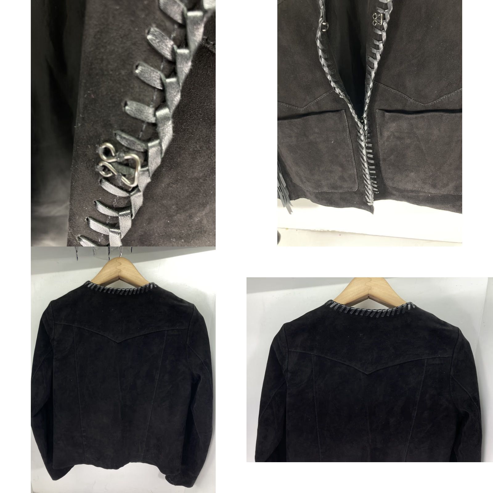 Maje VINTAGE Maje Lamb Leather Jacket Women Size 38 Black Fringe Western Rodeo Rockabilly Jacket Women Regular 38 Black Fringe Western Rodeo Rockabilly Size XS / US 0-2 / IT 36-38 - 8 Thumbnail