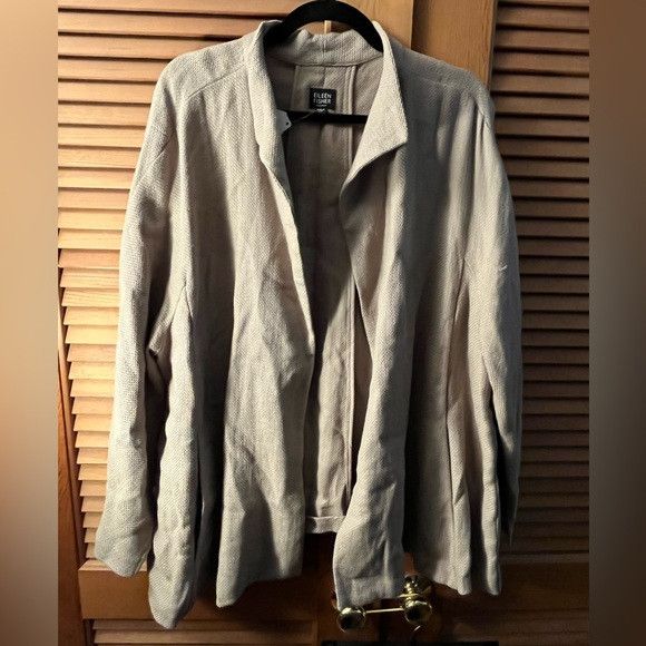 Eileen fisher open front jacket in cream size 3x plus size