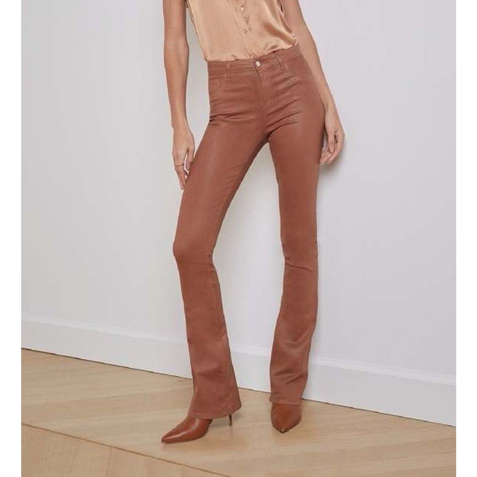 L'AGENCE L’Agence (25) Selma High Rise Baby Bootcut Coated Pants Size 25" / US 0 / IT 36 - 1 Thumbnail