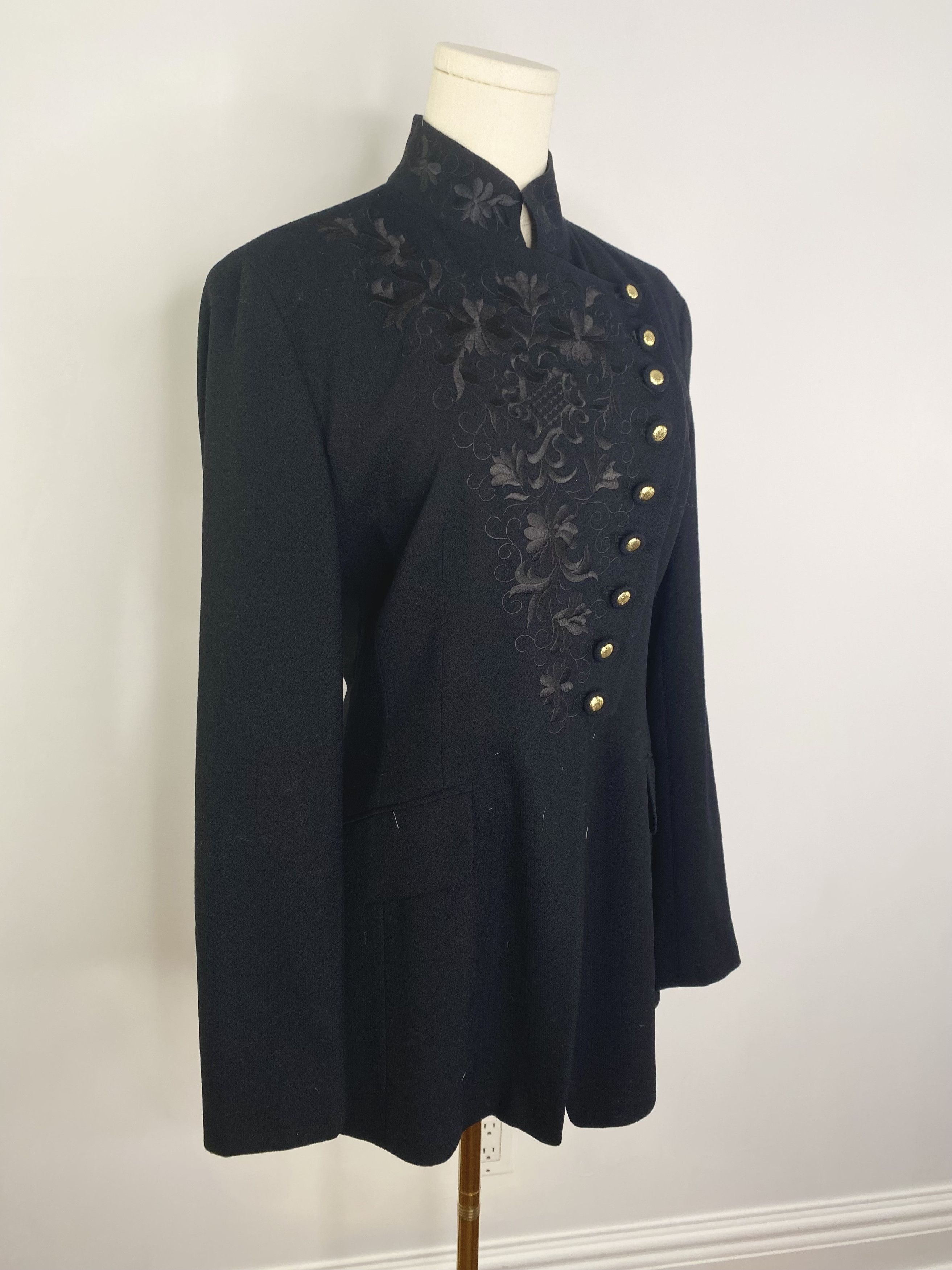 Designer Black & Gold Military Tailor Jacket - Jessica Size L / US 10 / IT 46 - 8 Thumbnail