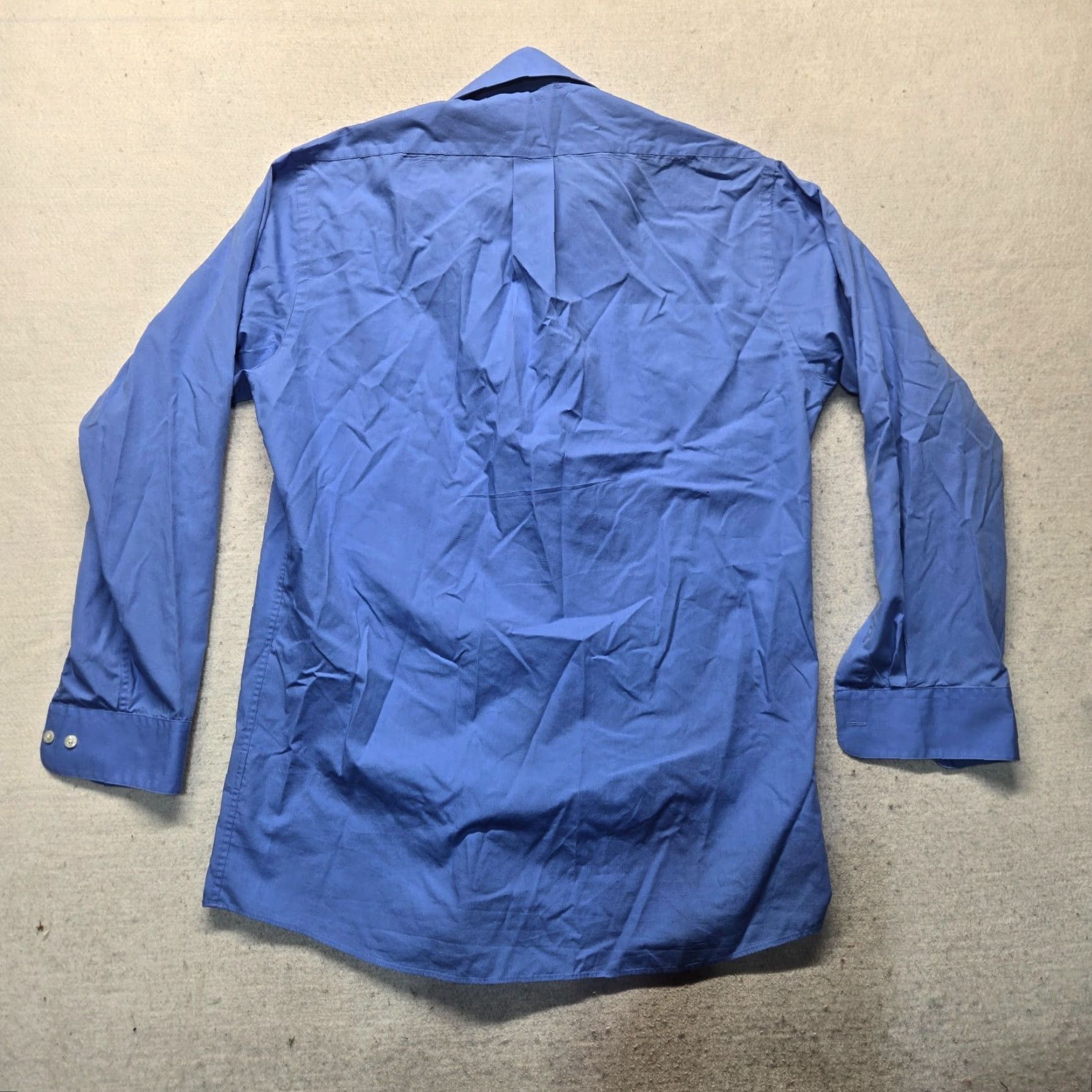 Vintage Covington Shirt Men M 15-15.5 Blue Long Sleeve Pocket Button-Up Classic Cotton Solid 90s vibe? Size 40R - 6 Thumbnail