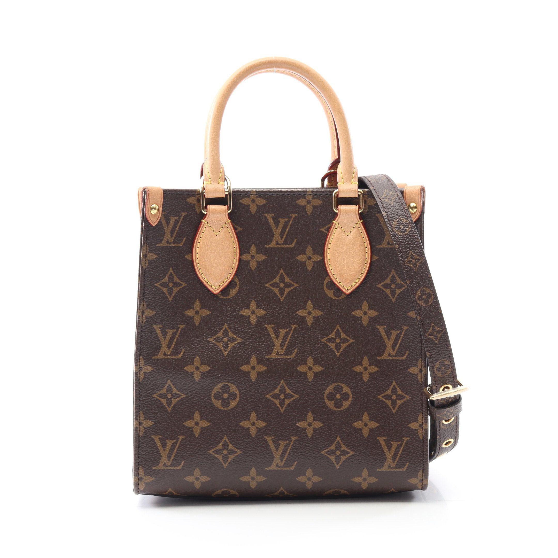 Louis Vuitton Sac Plat Bb Handbag Leather Brown