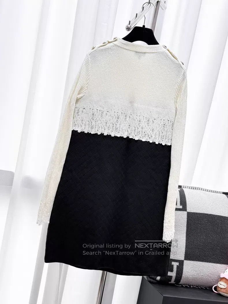Chanel Chanel Lace stitching black and white color block knitted Size XS / US 0-2 / IT 36-38 - 3 Thumbnail
