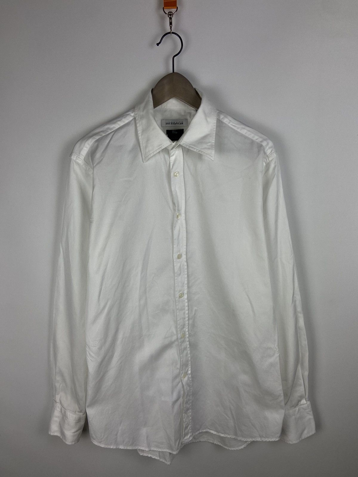 Versace Vintage Versace Collection City White Luxury Shirt Size US M / EU 48-50 / 2 - 1 Thumbnail
