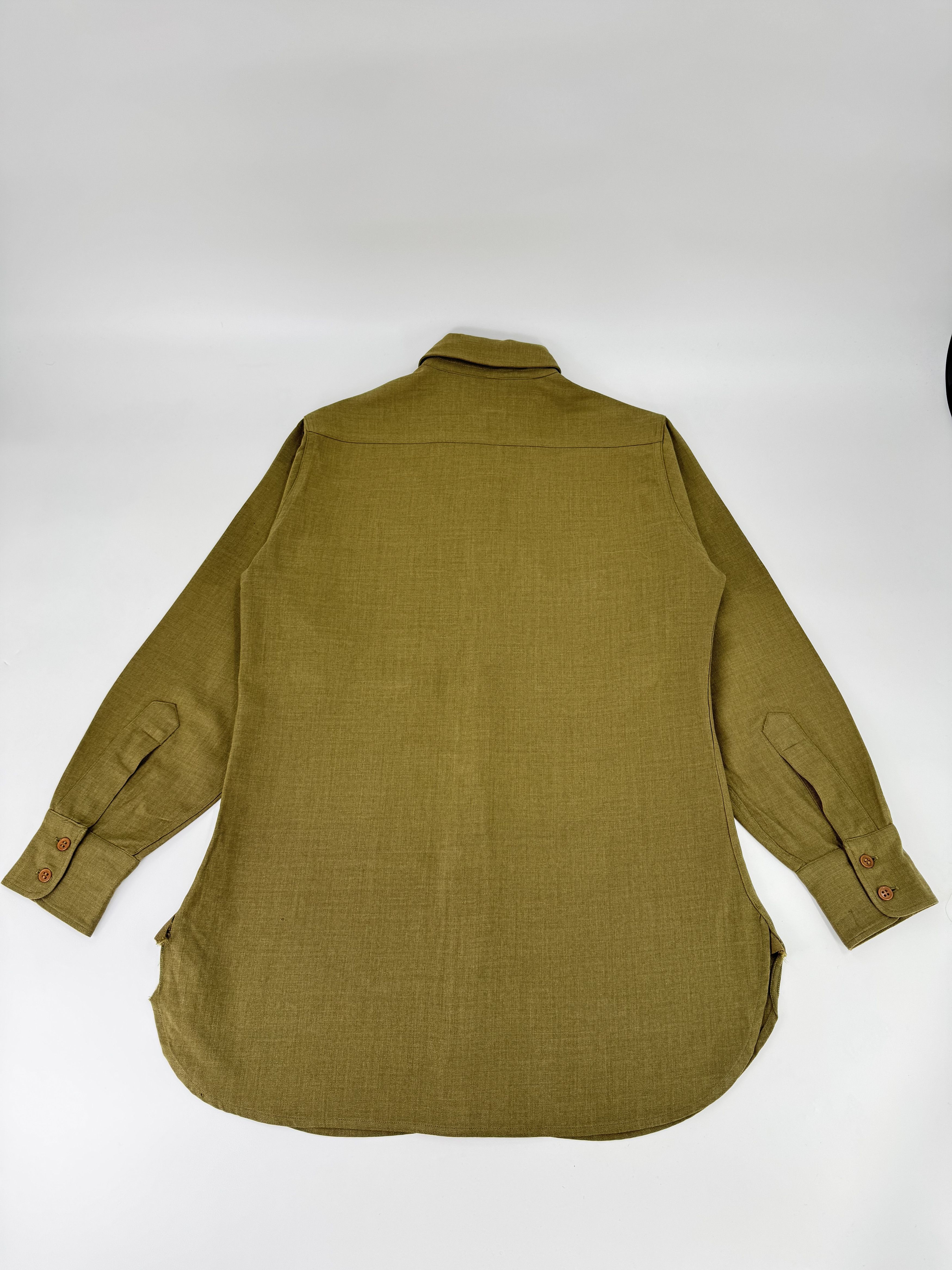 Vintage Vintage 1940s US Army Wool Button Wool Green Shirt USA 40s Size US S / EU 44-46 / 1 - 4 Thumbnail
