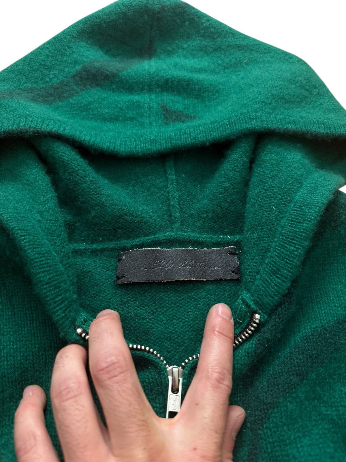 The Elder Statesman 100% Cashmere Zip Green Tie Dye Hoodie Size US M / EU 48-50 / 2 - 4 Thumbnail