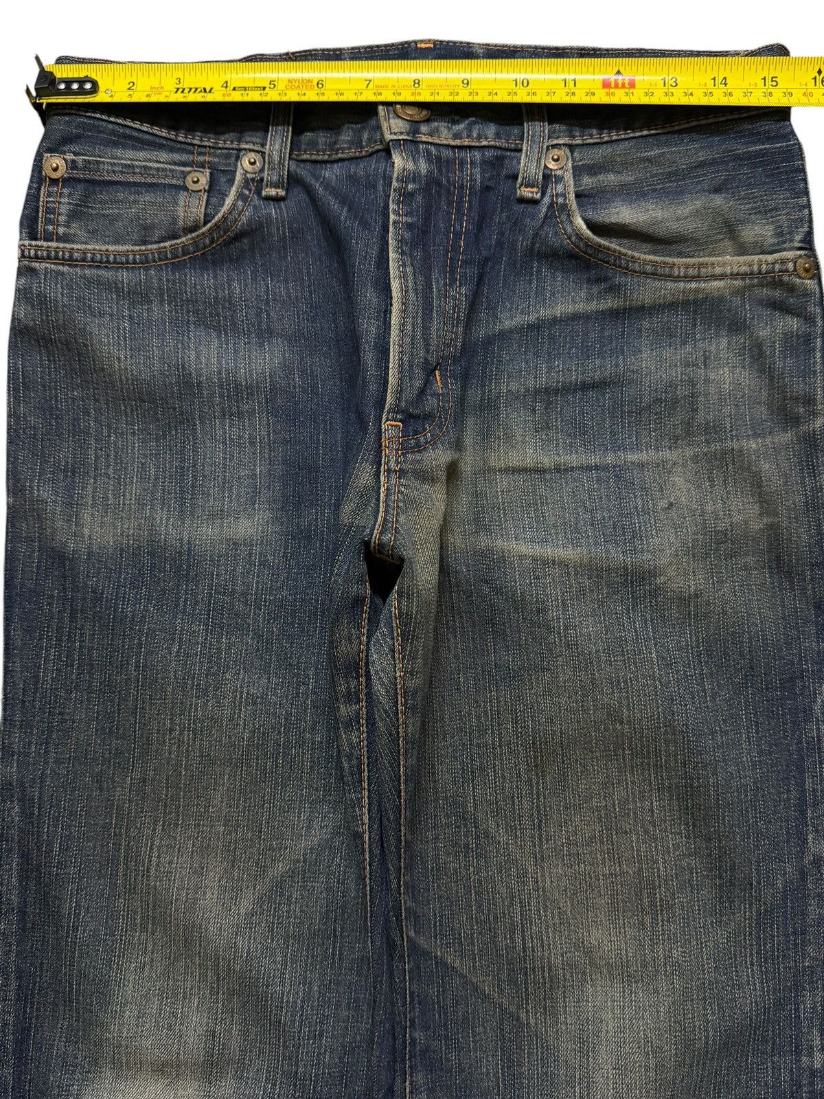 Edwin Vintage 90s Japan Edwin 503 Faded Distress Regular Loose Fit Size US 30 / EU 46 - 9 Thumbnail