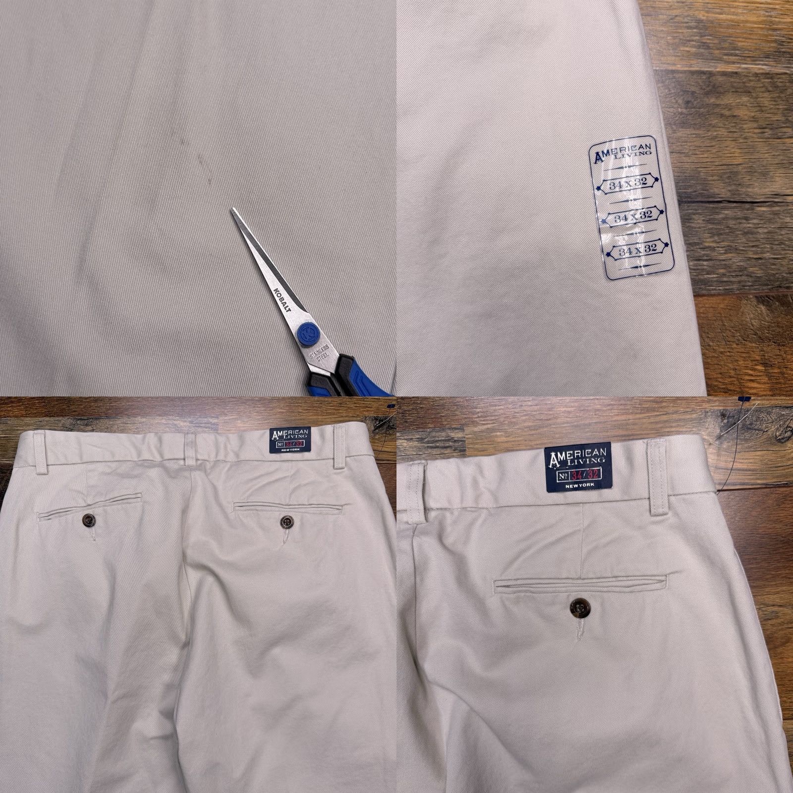 Vintage American Living Khakis Pants Mens 34x32 Beige High Rise Pleated Cuffed New Size US 34 / EU 50 - 8 Thumbnail