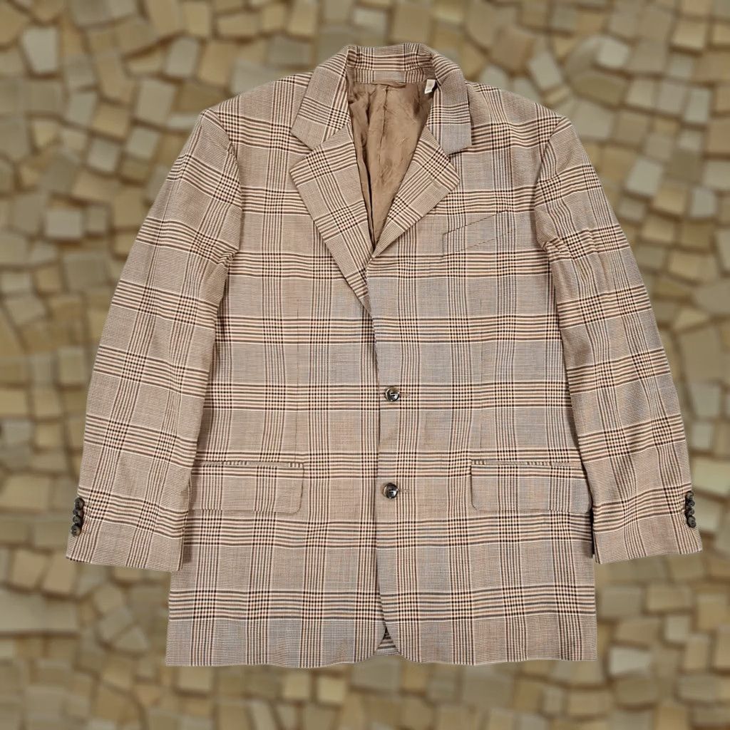 Gant GANT Mens Blazer Brown Tweed Wool Elastane 98% / 2% Single-Breasted Notch 38 R Regular Cadet Casual Jacket/Coat Size 38R - 1 Thumbnail