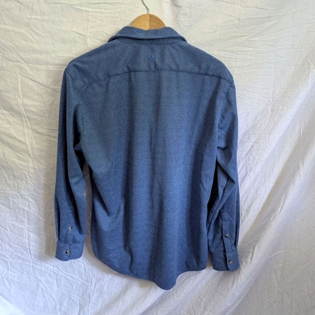 Tailorbyrd TAILORBYRD Blue Micro Houndstooth Over Shirt Men's M Layering 2 Way Stretch NWT Size US M / EU 48-50 / 2 - 3 Thumbnail