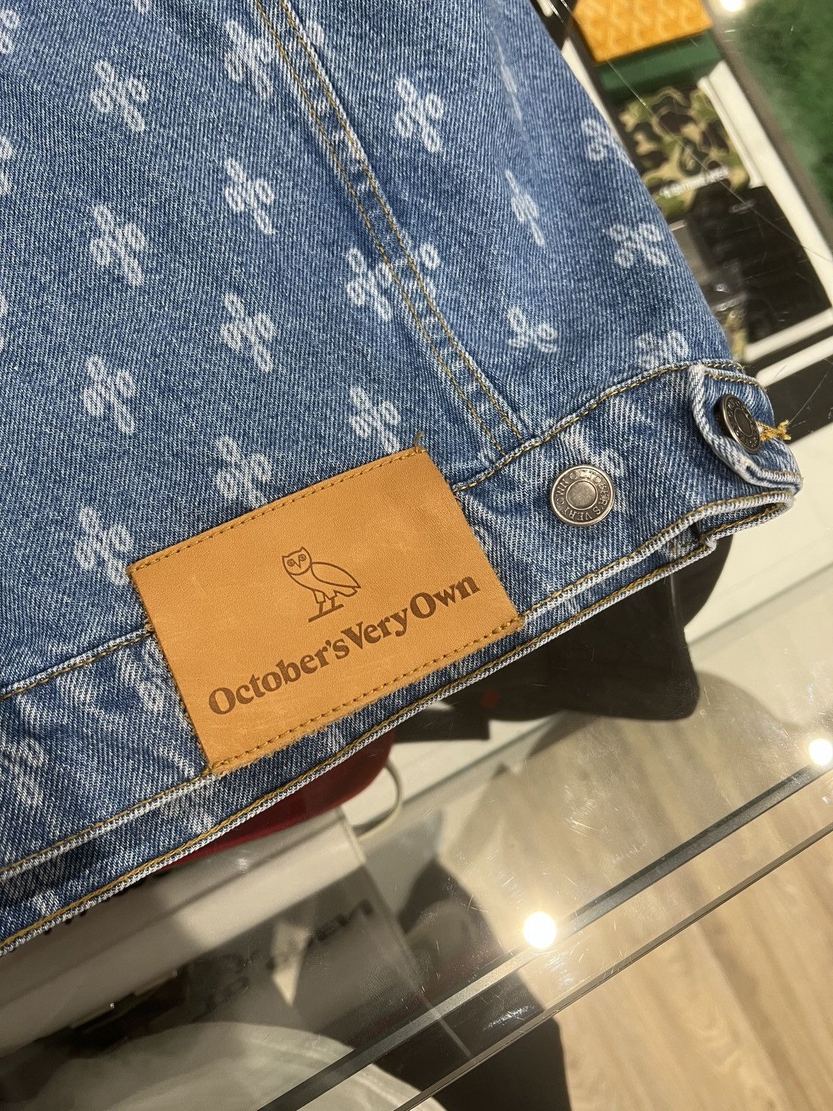 October's Very Own OVO Monogram Denim Trucket Jacket Washed Indigo Size US XL / EU 56 / 4 - 9 Thumbnail