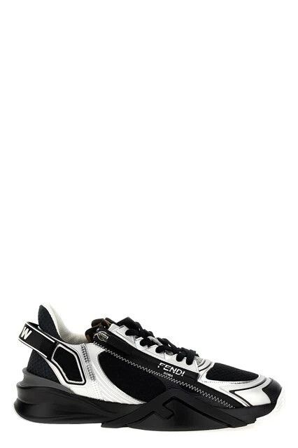 FENDI Flow Black/Silver Sneakers New & Authentic