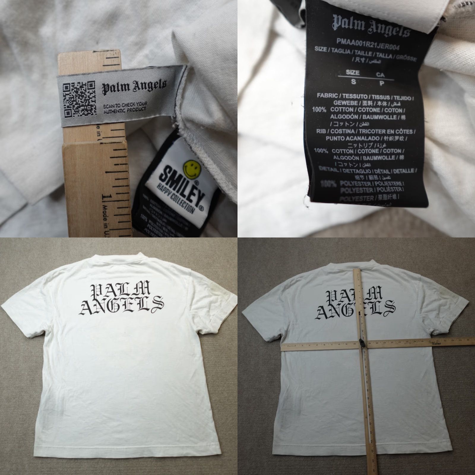 Palm Angels Palm Angels Shirt Small White Smiley Collection Double Sided Graphic Print Crew Neck Cotton Jersey Men S White 2020s Vintage No N/A Size US S / EU 44-46 / 1 - 8 Thumbnail