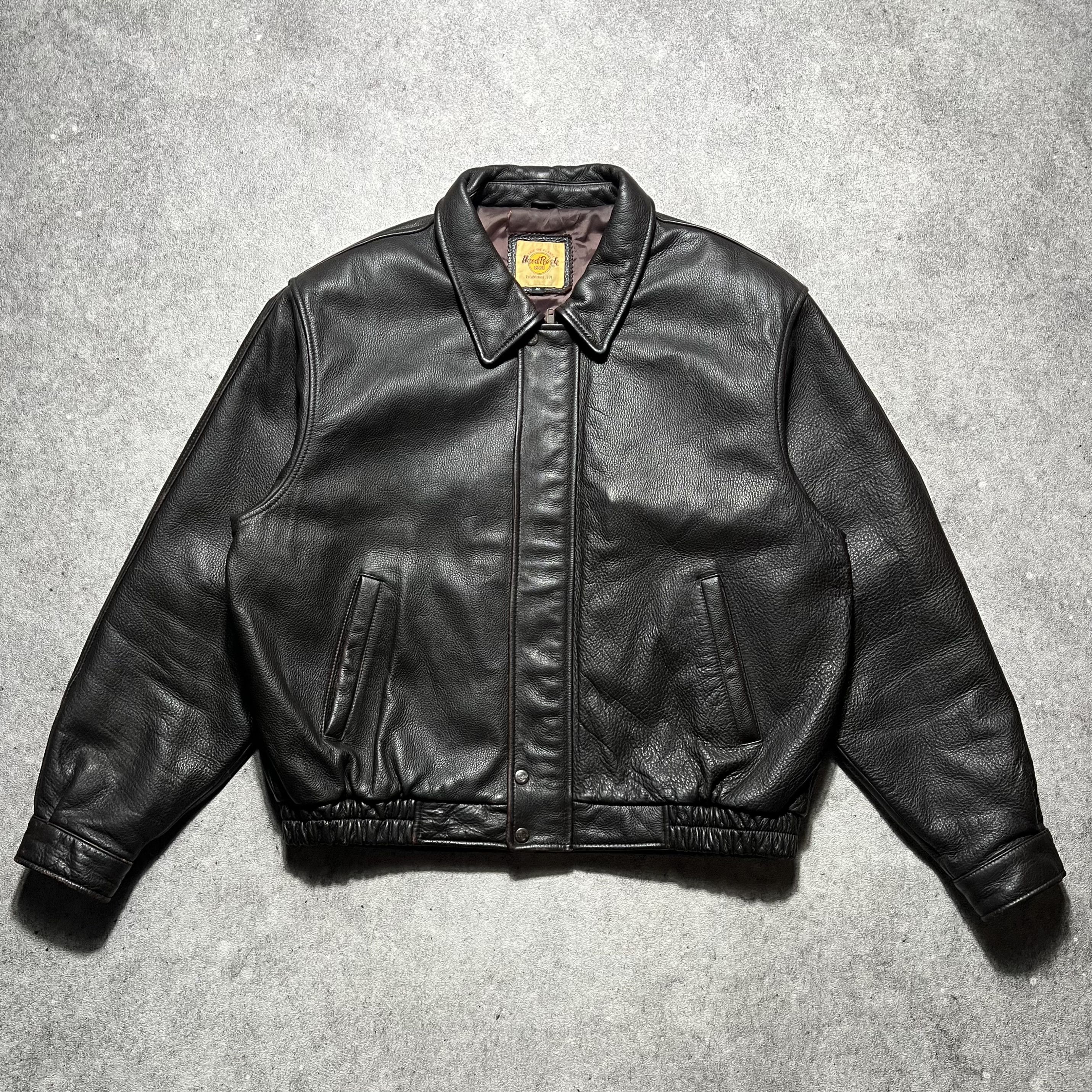 Hard Rock Cafe × Leather × Vintage Hard Rock Leather jacket Size US XL / EU 56 / 4 - 2 Thumbnail