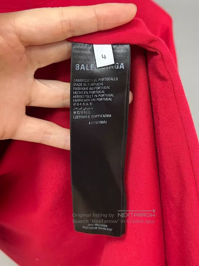 Balenciaga Balenciaga Red Slogan Short Sleeve Size US XL / EU 56 / 4 - 5 Thumbnail