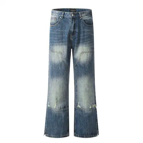 Japanese Brand × Jean Heavy washed gradient distressed flared ripped loose jeans Size US 32 / EU 48 - 1 Thumbnail