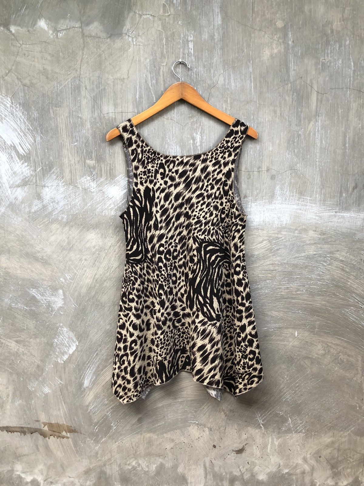 Japanese Brand Unknown - Japanese Leopard Pattern Midi Dress Size M / US 6-8 / IT 42-44 - 5 Thumbnail
