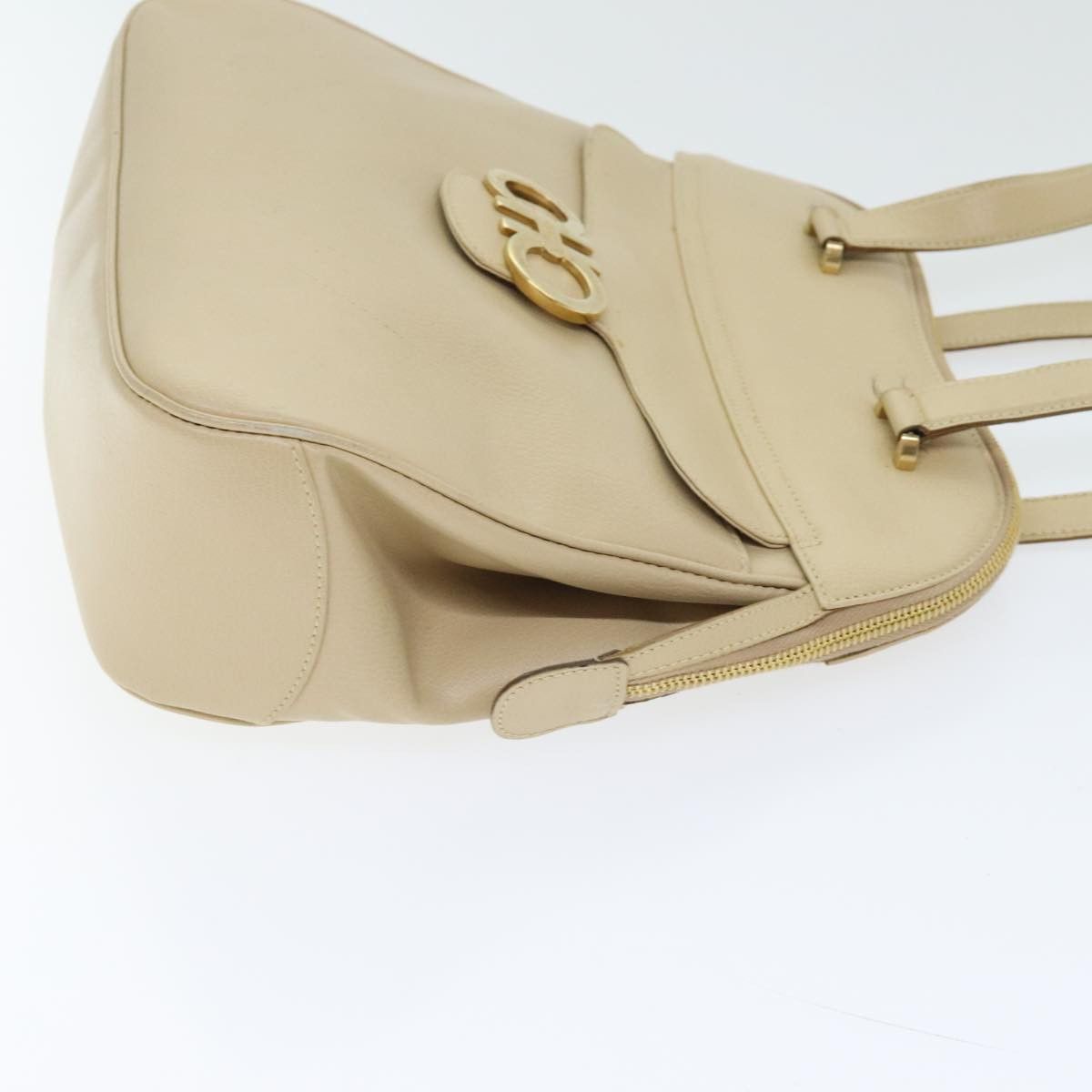 Salvatore Ferragamo Salvatore Ferragamo Gancini Shoulder Bag Leather Beige Gold Size ONE SIZE - 3 Thumbnail