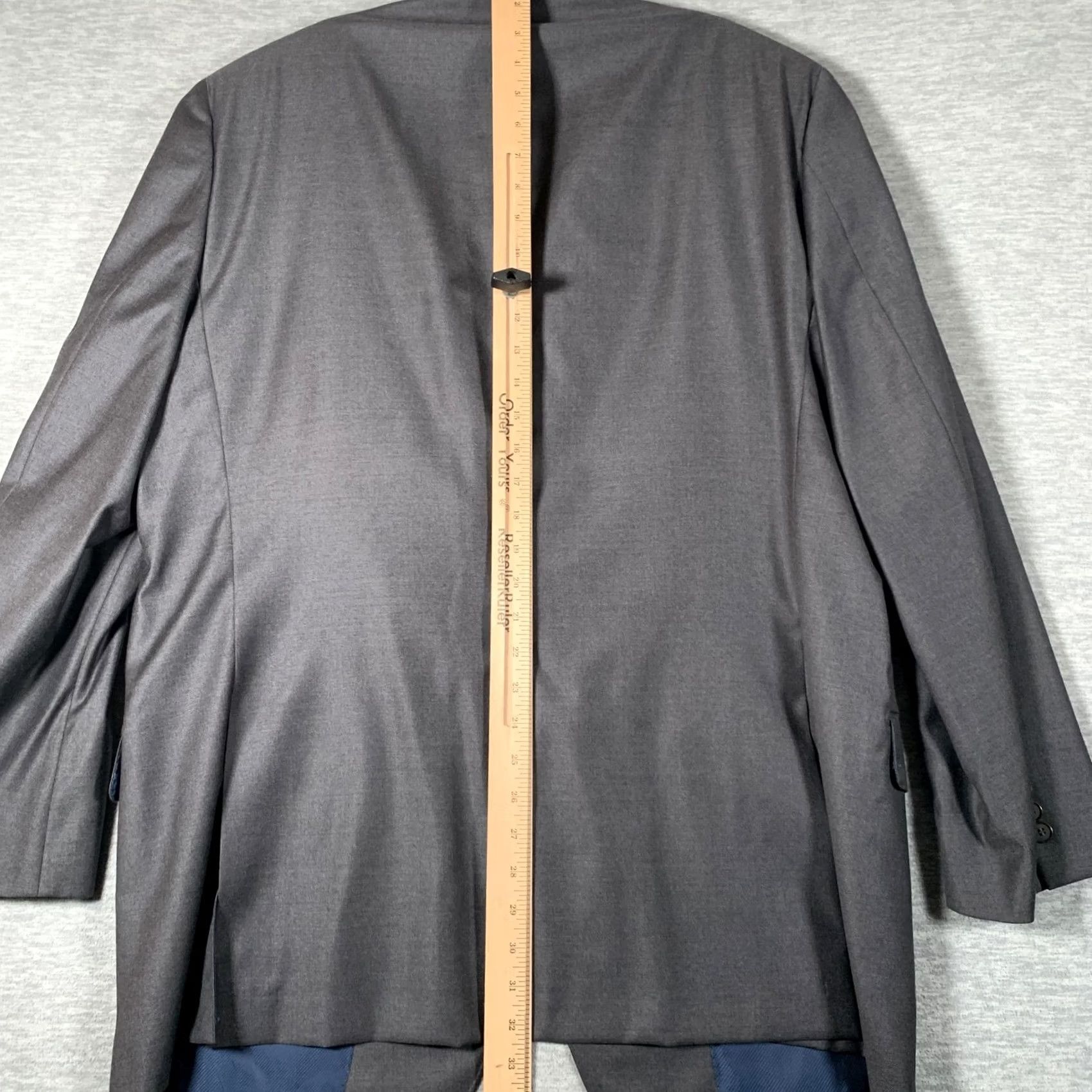 Loro Piana Hickey Freeman Suit Jacket Mens 46 Long Gray Loro Piana Wool Blazer 2 Button Size 46R - 7 Thumbnail