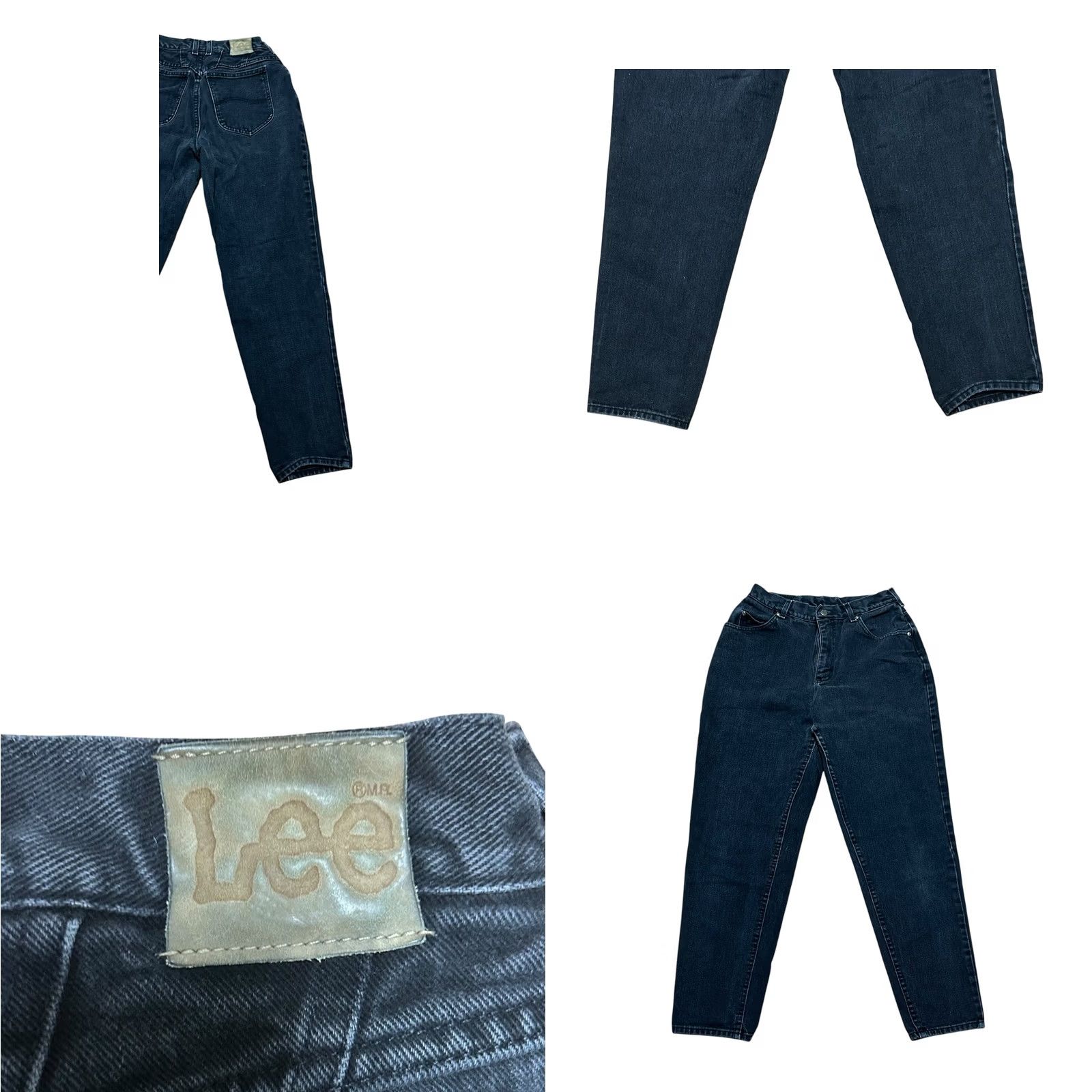 Lee VINTAGE Lee Black Mom Jeans Women Sz 12 High Waist Straight Leg Jeans Women's Regular 12 Leather? Size 34" / US 12 / IT 48 - 9 Thumbnail