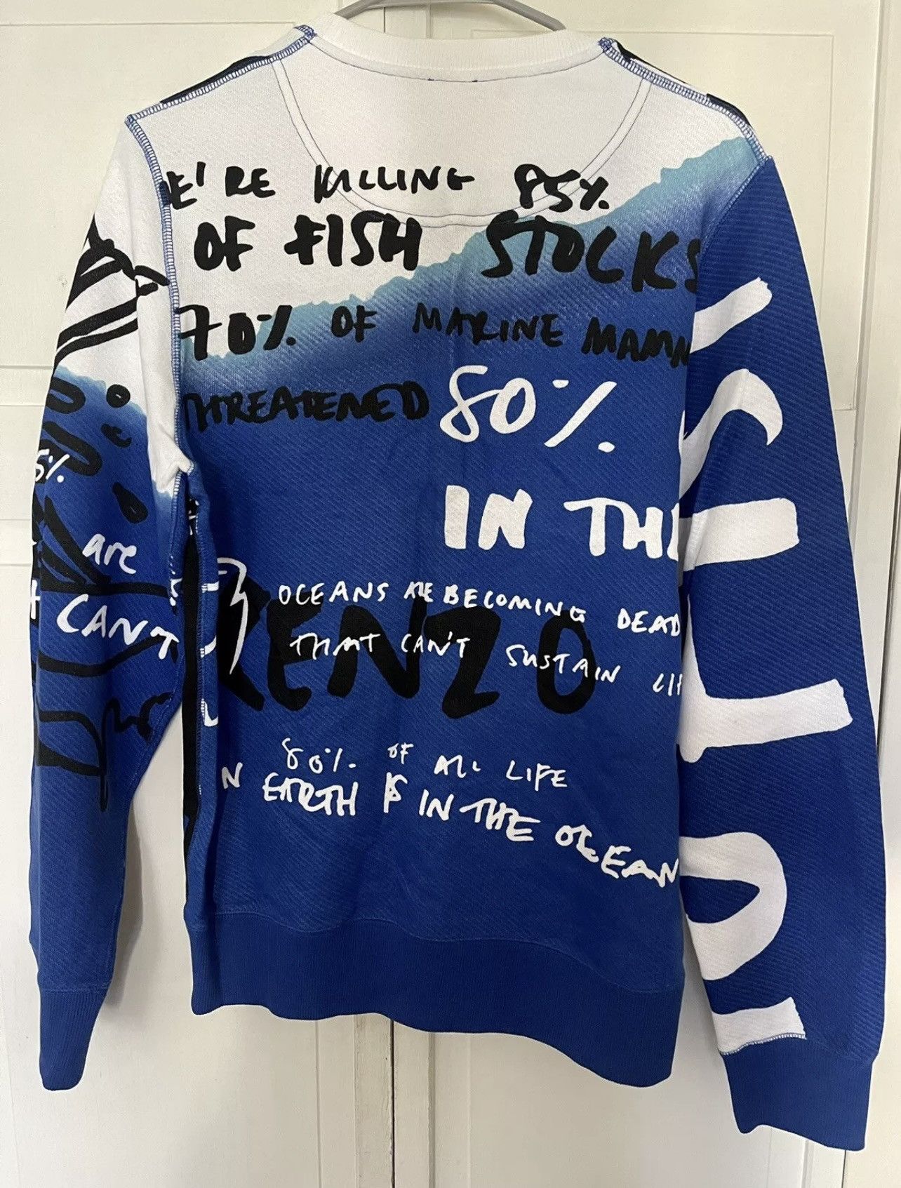 Kenzo KENZO No Fish No Nothing Embroidered Sweatshirt sz M Size US M / EU 48-50 / 2 - 2 Thumbnail