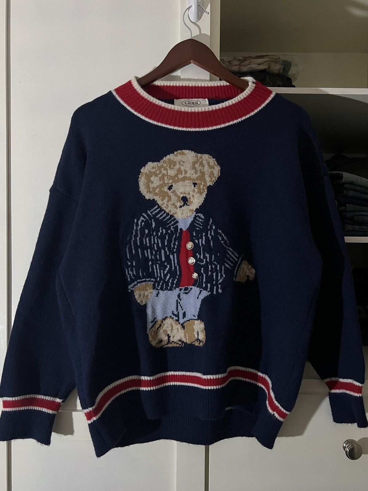 Cider × Vintage Cider Mr. Bear Knit Sweater Womens (Polo Ralph 