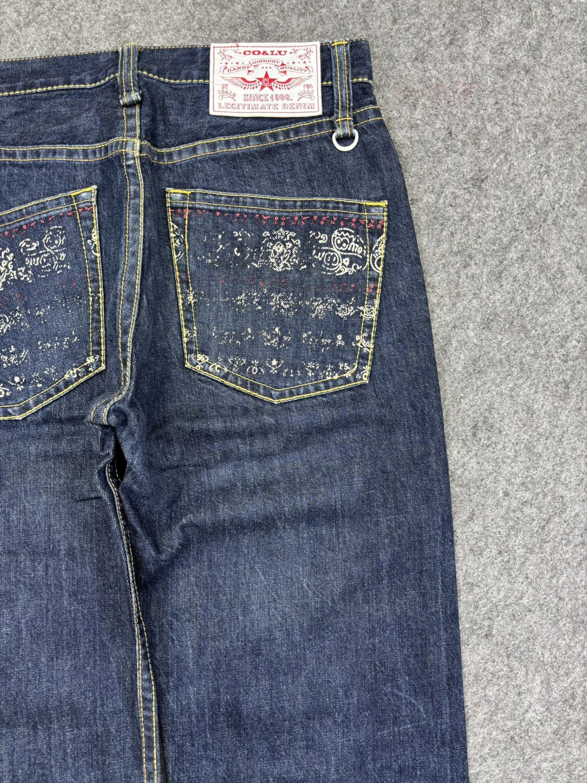 Japanese Brand CO&LU Japan Paisley Print Biker Denim F740 Size US 32 / EU 48 - 13 Thumbnail