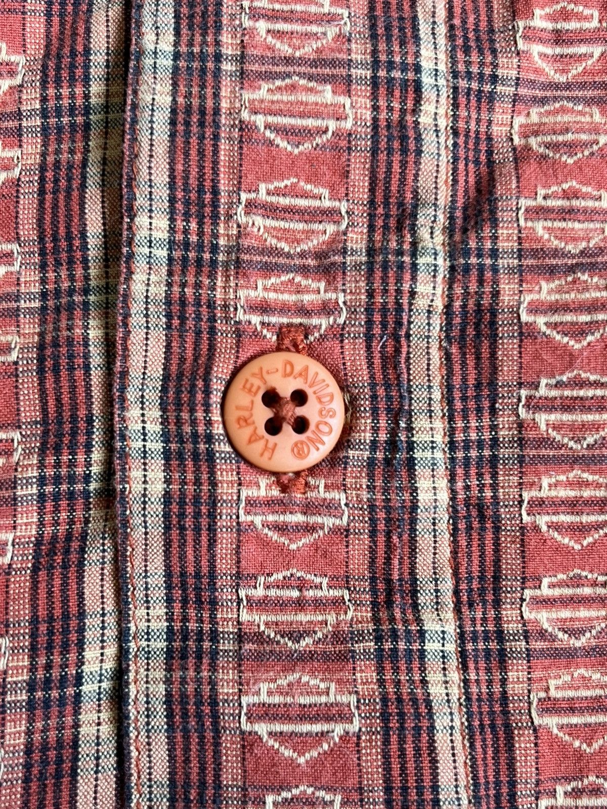 Harley Davidson Y2K Harley Davidson All Over Logo Monogram Button Up Size US XL / EU 56 / 4 - 5 Thumbnail