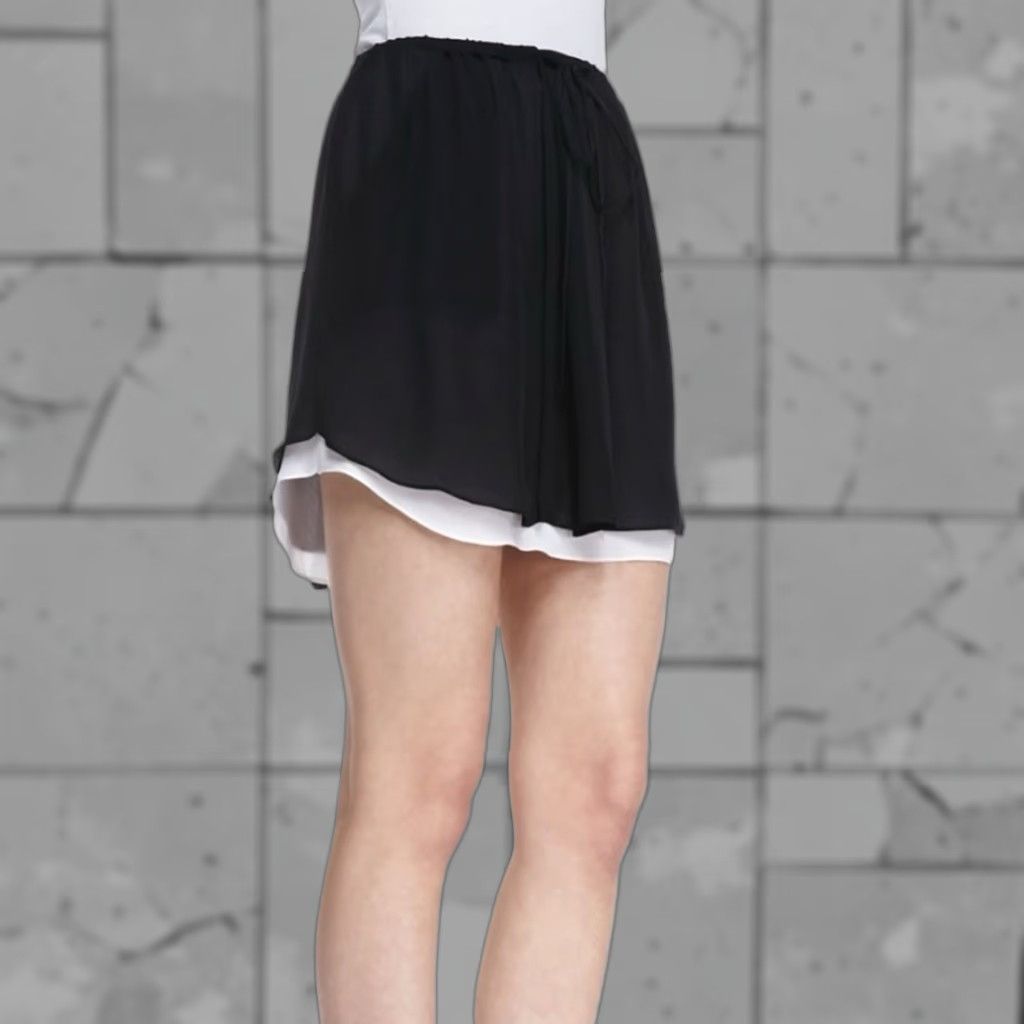 Vintage ALC Womens Skirt Mini Short Black Silk Lined 100% Silk Drawstring Regular M Size 32" / US 10 / IT 46 - 1 Thumbnail