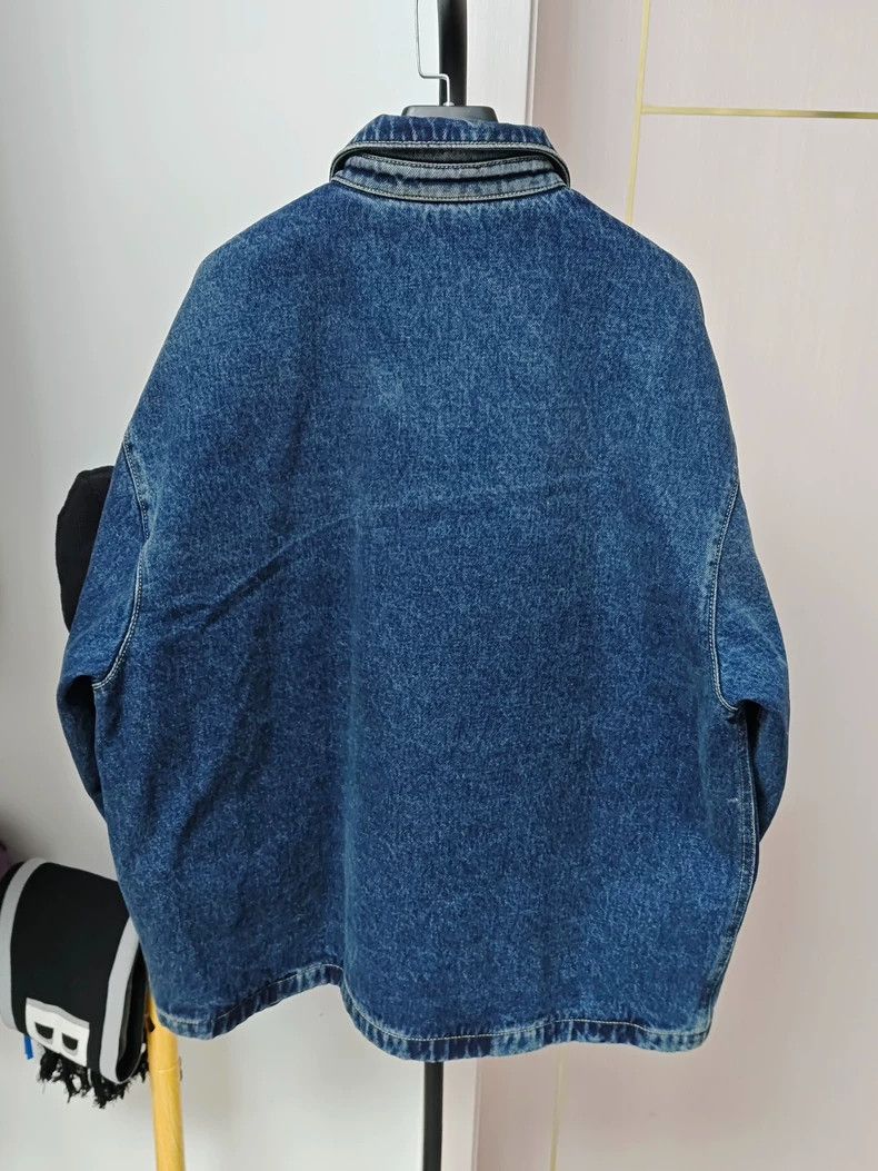 Prada PradaSS23 solid color lapel single-breasted denim jacket 25 Size US L / EU 52-54 / 3 - 2 Thumbnail