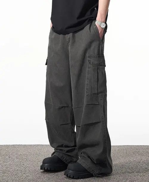 Designer × Japanese Brand × Vintage faded pleated baggy cargo pants Size US 32 / EU 48 - 3 Thumbnail