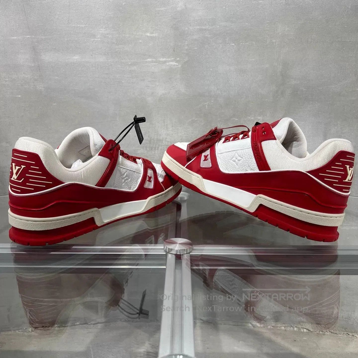 Louis Vuitton Red High-Top Sneakers Size 12. Size US 12 / EU 45 - 5 Thumbnail